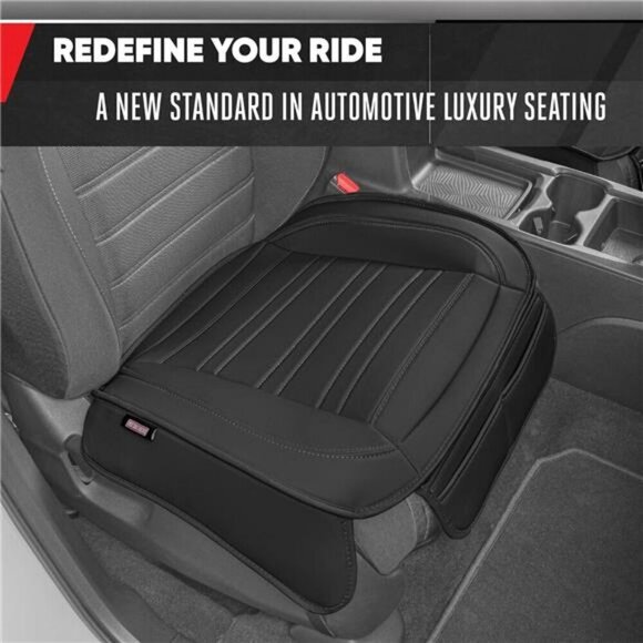 Motor Trend Faux Leather Car Seat Covers Black Padded with Storage for SUV Truck - Picture 3 of 7